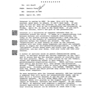 Illustration for article titled NPR Got the Internet 20 Years Ago: Read the Memo